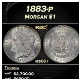 1883-p Morgan Dollar $1 ms66+ SEGS