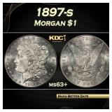 1897-s Morgan Dollar $1 Grades ms63+