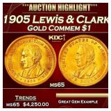 1905 Lewis & Clark Gold Commem Dollar 1 ms65 SEGS