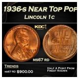 1936-s Lincoln Cent Near Top Pop 1c ms67 rd SEGS