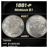1881-p Morgan Dollar $1 Grades ms65+