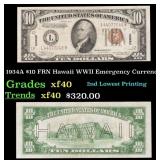 1934A $10 FRN Hawaii WWII Emergency Currency Grade