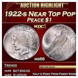 1922-s Peace Dollar Near Top Pop $1 ms66 SEGS