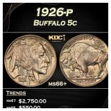 1926-p Buffalo Nickel 5c ms66+ SEGS