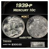 1939-p Mercury Dime 10c ms66 FSB SEGS