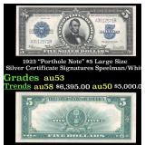 1923 $5 Large Size Silver Certificate "Porthole No