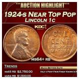 1924-s Lincoln Cent Near Top Pop 1c ms64+ rb SEGS