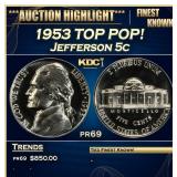 1953 Proof Jefferson Nickel TOP POP! 5c pr69 SEGS