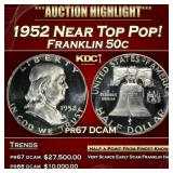 1952 Proof Franklin Half Dollar Near Top Pop! 50c