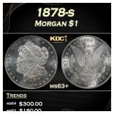 1878-s Morgan Dollar $1 Grades ms63+