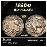 1928-d Buffalo Nickel 5c Grades ms65