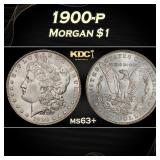 1900-p Morgan Dollar $1 Grades ms63+