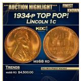 1934-p Lincoln Cent TOP POP! 1c ms68 rd SEGS