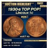 1930-s Lincoln Cent TOP POP! 1c ms67 rd SEGS