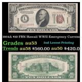 1934A $10 FRN Hawaii WWII Emergency Currency Grade