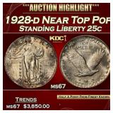 1928-d Standing Liberty Quarter Near Top Pop 25c m
