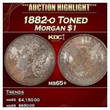 1882-o Morgan Dollar Toned $1 ms65+ SEGS