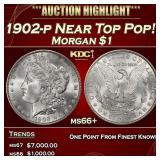 1902-p Morgan Dollar Near Top Pop! $1 ms66+ SEGS