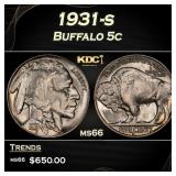 1931-s Buffalo Nickel 5c Grades ms66