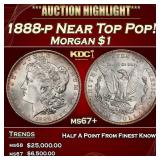 1888-p Morgan Dollar Near Top Pop! $1 ms67+ SEGS