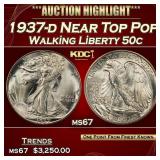 1937-d Walking Liberty Half Dollar Near Top Pop 50