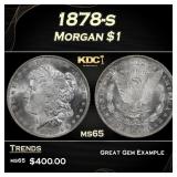 1878-s Morgan Dollar $1 Grades ms65