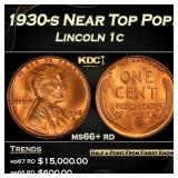 1930-s Lincoln Cent Near Top Pop! 1c ms66+ rd SEGS