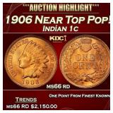 1906 Indian Cent Near Top Pop! 1c ms66 rd SEGS