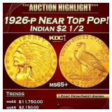 1926-p Gold Indian Quarter Eagle Near Top Pop! $2