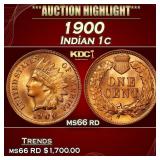 1900 Indian Cent 1c ms66 rd SEGS