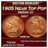 1905 Indian Cent Near Top Pop! 1c ms66 rd SEGS