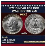 1977-d Washington Quarter Near Top Pop 25c ms67+ S