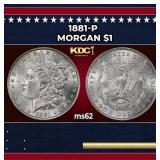 1881-p Morgan Dollar $1 Grades ms62