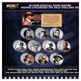 10 Coin Official John Wayne Movies Colorized JFK H