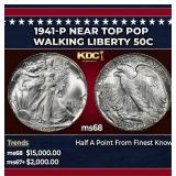 1941-p Walking Liberty Half Dollar Near Top Pop 50
