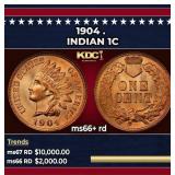 1904 Indian Cent . 1c ms66+ rd SEGS