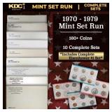 1970-1979 Mint Set Run 168 Coins 10 Complete Sets