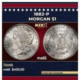 1882-p Morgan Dollar $1 Grades ms65