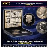 Complete 3 PC. 1989 Kennedy Half Dollar 50c set In