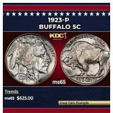 1923-p Buffalo Nickel 5c Grades ms65