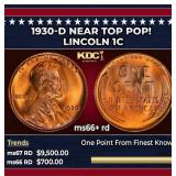 1930-d Lincoln Cent Near Top Pop! 1c ms66+ rd SEGS