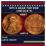 1971-s Lincoln Cent Near Top Pop 1c ms67 rd SEGS