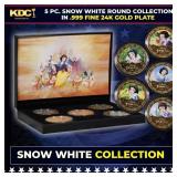 5 Coin Disney Snow White Gold Plated Round Collect