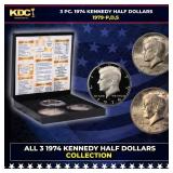 Complete 3 PC. 1974 Kennedy Half Dollar 50c set In