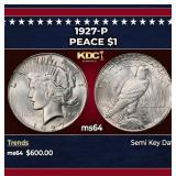 1927-p Peace Dollar $1 Grades ms64