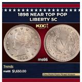 1898 Liberty Nickel Near Top Pop 5c ms66 SEGS