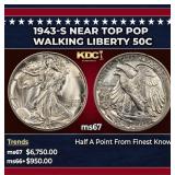 1943-s Walking Liberty Half Dollar Near Top Pop 50