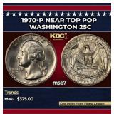 1970-p Washington Quarter Near Top Pop 25c ms67 SE