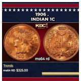 1906 Indian Cent . 1c Grades ms64 rd