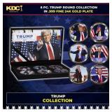 6 Coin President Donald Trump Gold Plated Round Co